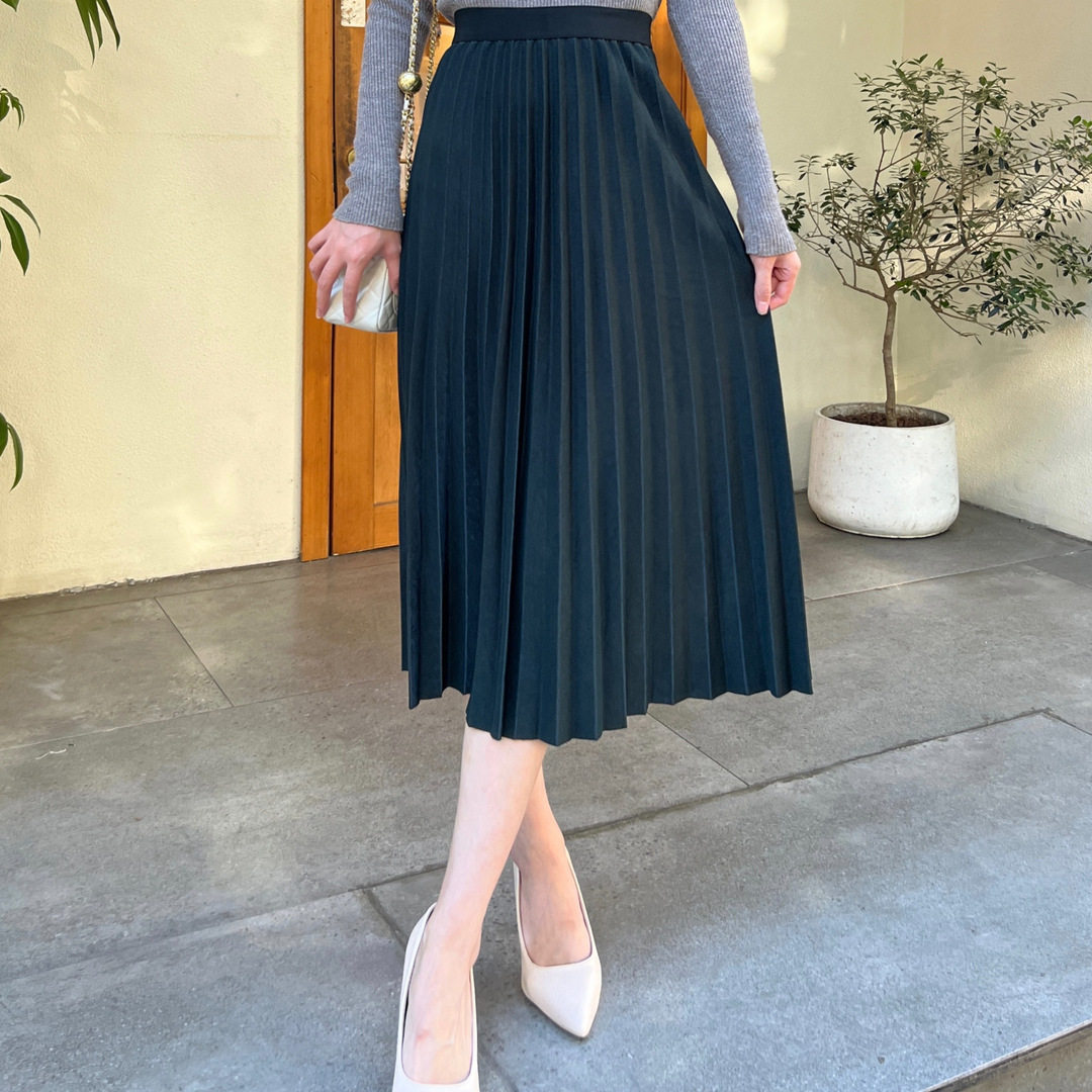 2026年春夏季新款半身裙女百褶裙纯色大码a字裙高品质休闲长裙