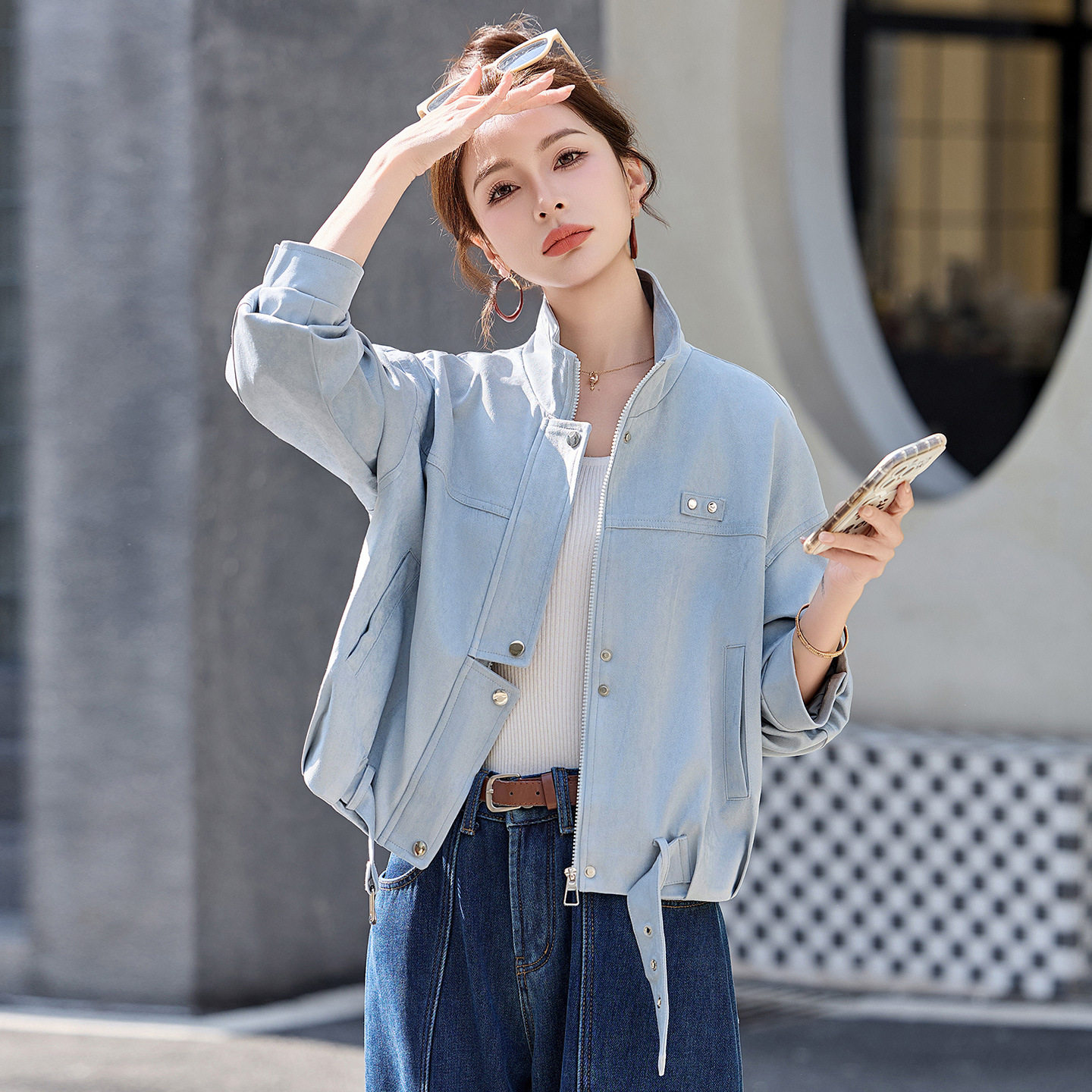 短款外套女2026春季新款小个子气质休闲洋气减龄夹克上衣YB2617