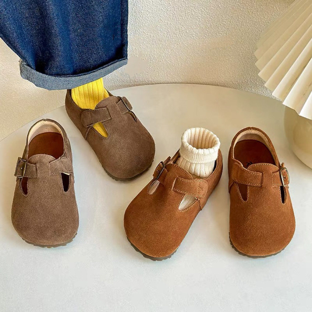 韩版儿童勃肯鞋2026秋冬女童小皮鞋英伦风男童单鞋宝宝真皮豆豆