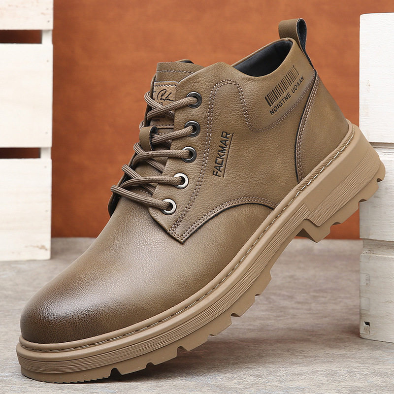 马丁靴男款2026冬季新款高帮户外潮流工装靴真皮厚底加绒保暖棉靴