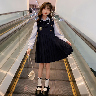 女童英伦风套装新款中大童儿童jk服女孩小香风学院风春秋装