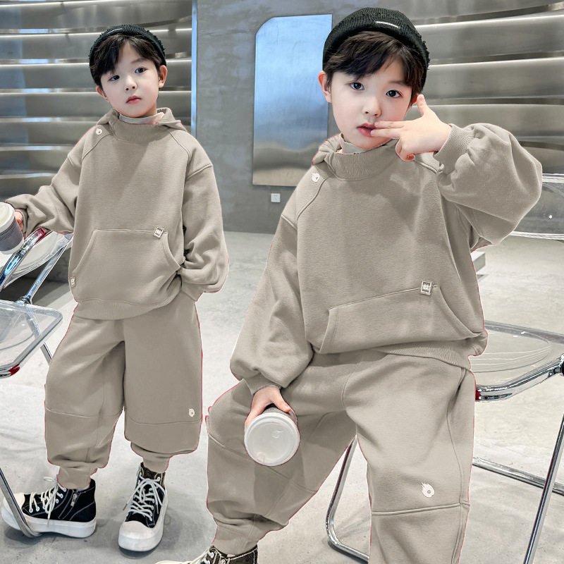 男童春装套装2026潮牌休闲卫衣两件套中大童春秋款帅气运动服春季
