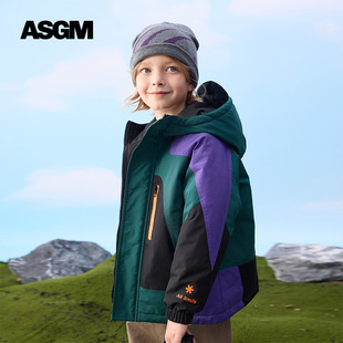 ASGM户外工装男童羽绒服中长款冬季儿童新洋气外套MQD马骑顿同款