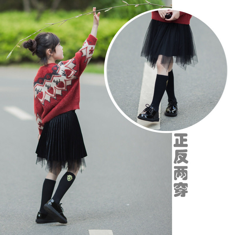 韩版女童网纱裙秋冬2025新款宝宝童装儿童半身裙中大童中长裙