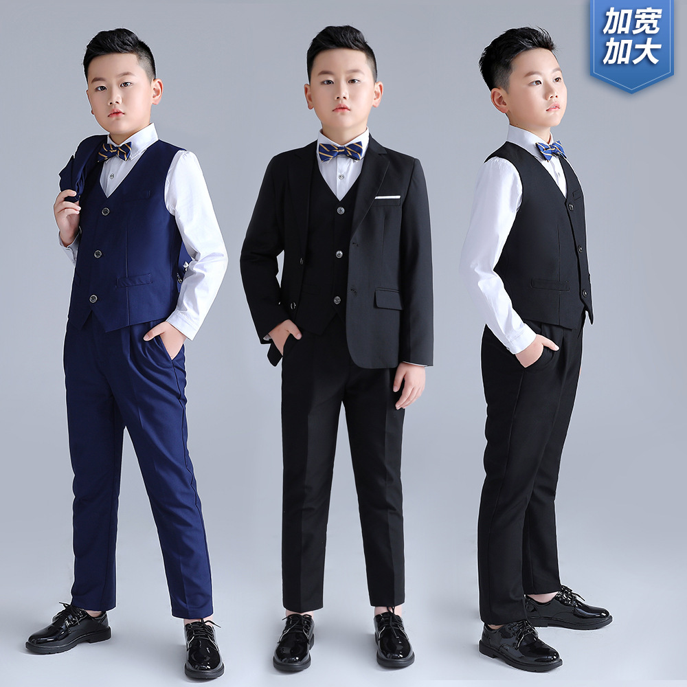 儿童西装2022秋冬新款加肥英伦西服套装男童胖版钢琴主持演出