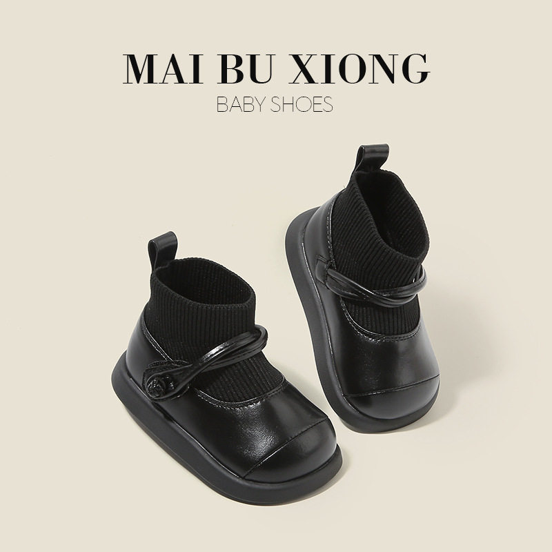 麦布熊女宝宝小皮鞋婴儿学步鞋春秋季女童鞋子小童公主袜子鞋韩版