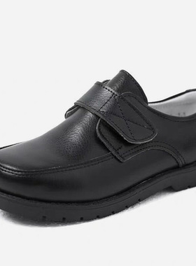 新款黑色皮鞋学生单鞋中大儿童正装走秀演出鞋春秋真皮男童鞋英伦