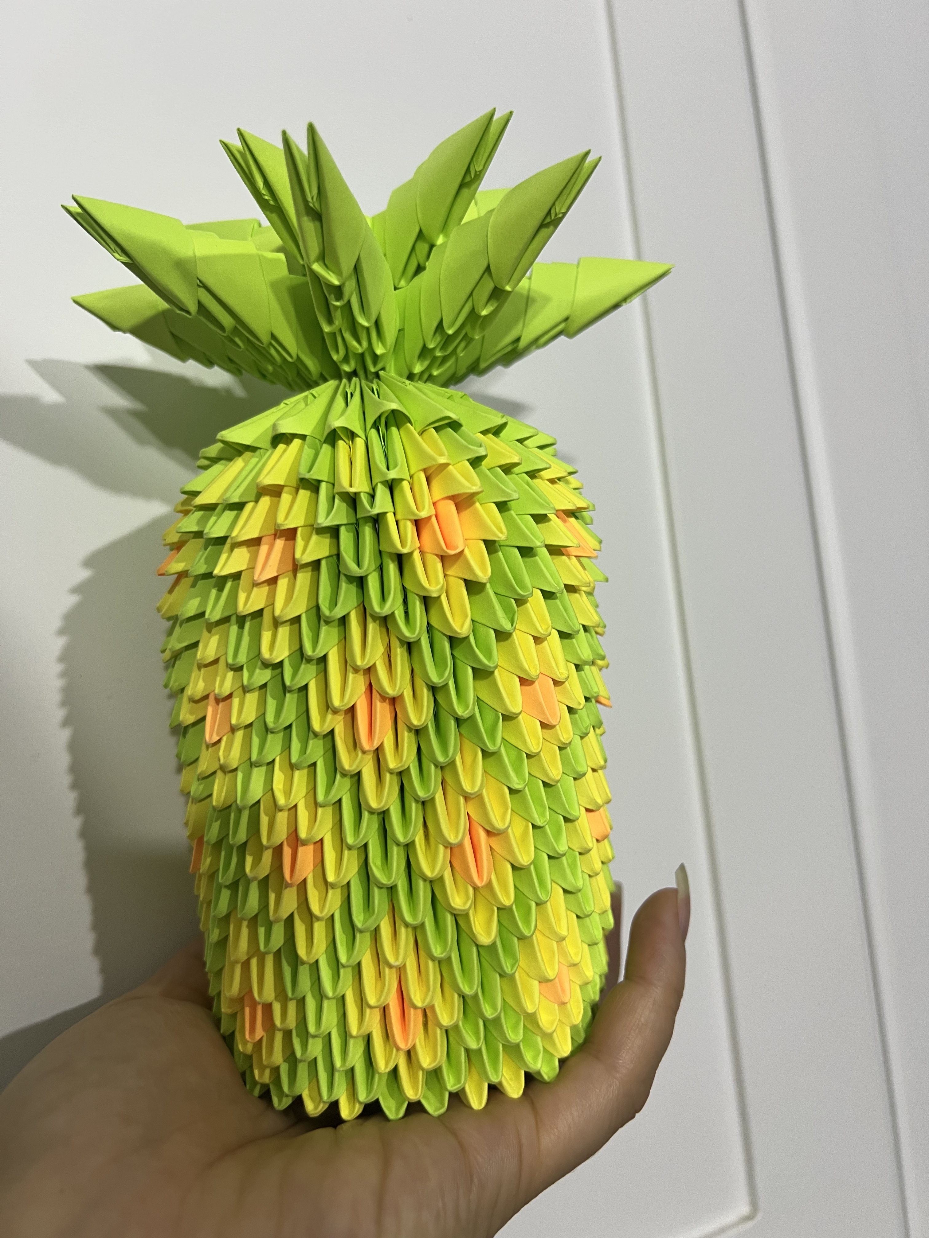 三角插折纸菠萝笔筒DIY礼物学生笔筒制作材料包