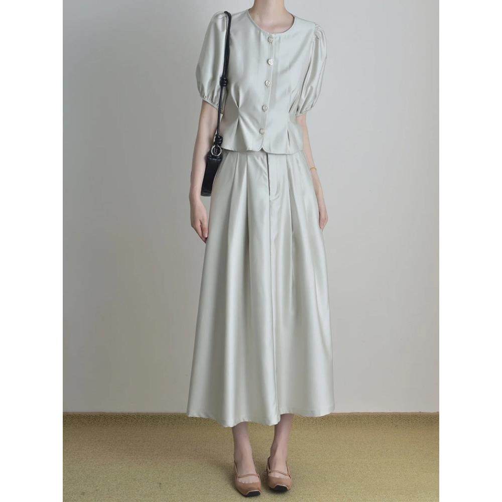 夏季时尚搭配一整套女夏季法式高级感覆古小香风上衣半身裙两件套,运动/瑜伽/健身/球迷用品,瑜伽短裙,淘宝优惠券,粉丝福利购,淘宝优惠卷