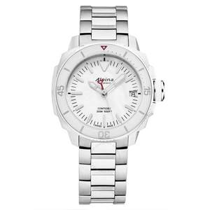 Alpina23新款专柜潜水员伯爵夫人白色珍珠母贝表盘女士石英手表