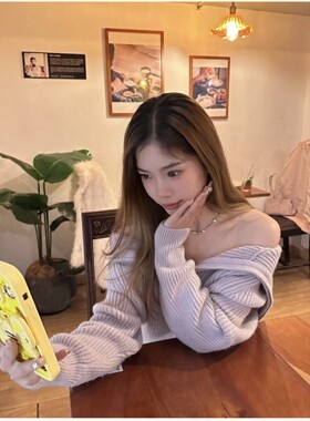 毛衣外套女开衫春秋新款韩系大翻领拉链纯色慵懒软糯宽松版针织衫