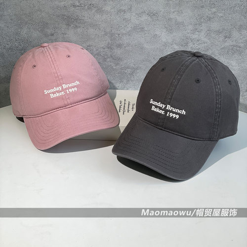 韩版字母印花加深头围棒球帽女