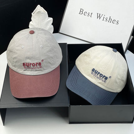 春季新款软顶韩版拼色棒球帽男女字母刺绣鸭舌帽百搭显脸小遮阳帽