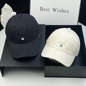 新款 小爱心标软顶棒球帽男女百搭鸭舌帽遮阳防晒帽纯棉高品质帽子