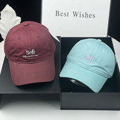 休闲百搭透气男士 软顶棒球帽春夏季 鸭舌帽子 字母刺绣女款 潮流新款