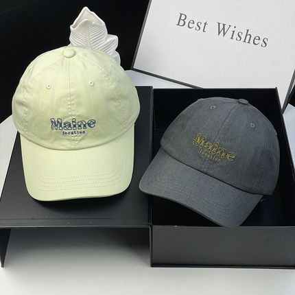 春季新款Maine字母刺绣棒球帽男女情侣款户外运动速干透气鸭舌帽