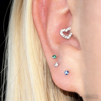 PUNCHLINE强推!日韩满钻爱心耳钉