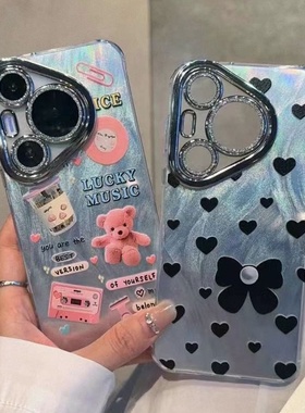 适用Mate80ProMax 荣耀500Pro Mate70Air Magic8Pro闪粉羽纱Pura80卡通400 Nova14活力版 X70i彩绘300手机壳