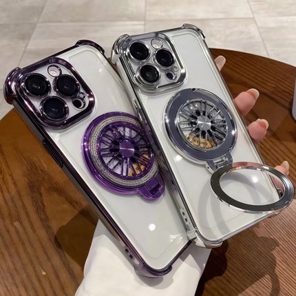 适用小米CiVi5Pro 15SPro 红米Turbo4 K80护眼防摔陀螺支架壳透明K70自带镜头膜14R四角气囊Note14手机壳K60