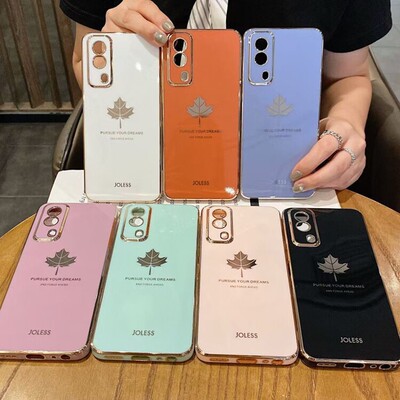 适用ViVO Y500i iQOOZ11Turbo Y500Pro 6D枫叶电镀Y500精孔保护套纯色简约Y500手机壳