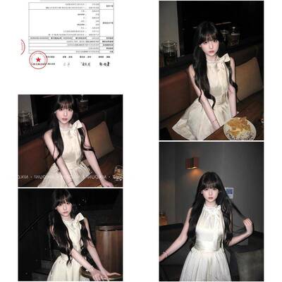 蝴蝶结挂颈洋装女2025超火高级感千金穿搭小众设计波点生日礼裙