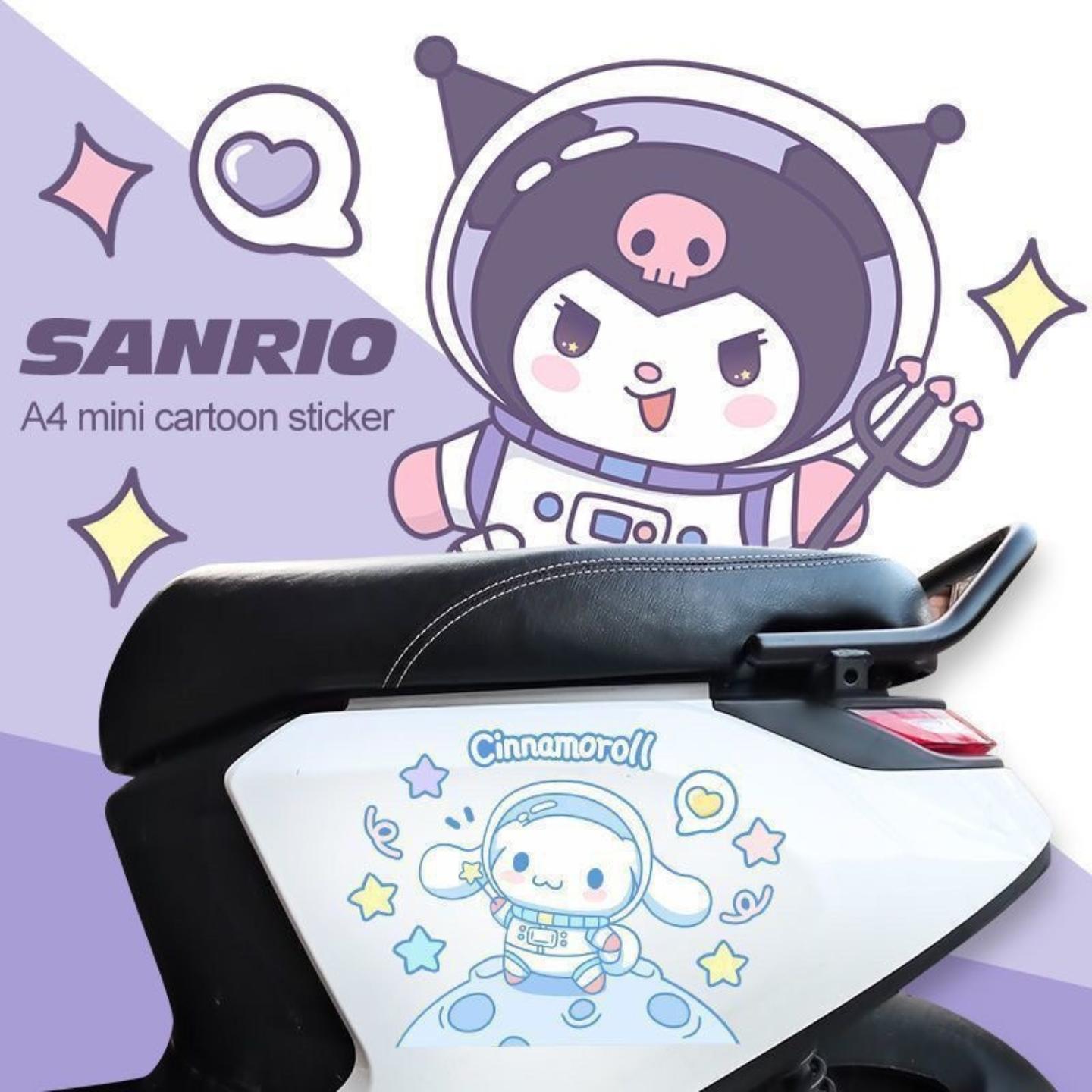 电动车贴纸宇航员库洛米凯蒂猫车贴三丽鸥小牛爱玛电瓶车装饰贴画