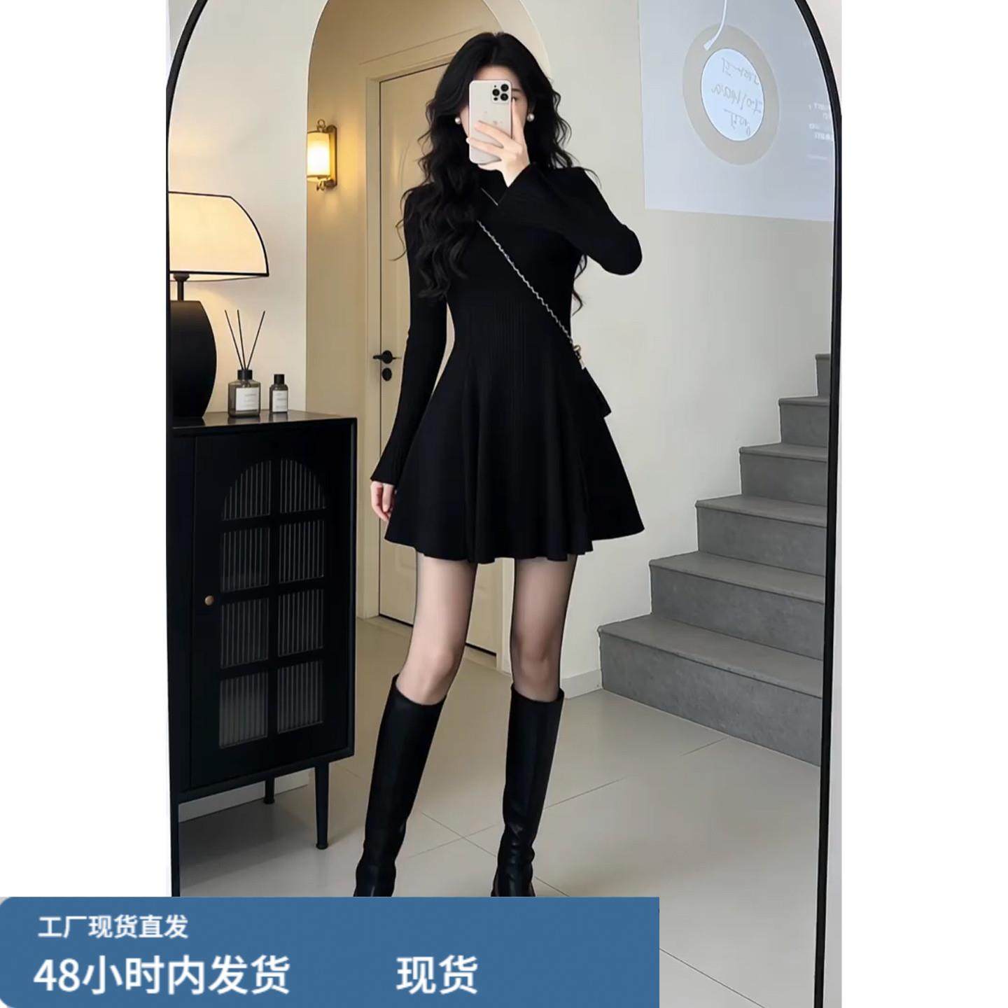 纯欲辣妹风深V领绑带针织长袖连衣裙女2026冬季气质收腰包臀短裙,运动/瑜伽/健身/球迷用品,瑜伽短裙,淘宝优惠券,粉丝福利购,淘宝优惠卷