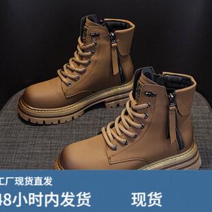 2026新款马丁靴女复古机车靴欧美时尚短筒工装靴英伦风百搭女靴子