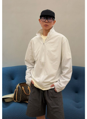 EMCS-2026夏季新款户外旅游立领拉链格纹防晒宽松短外套男268083
