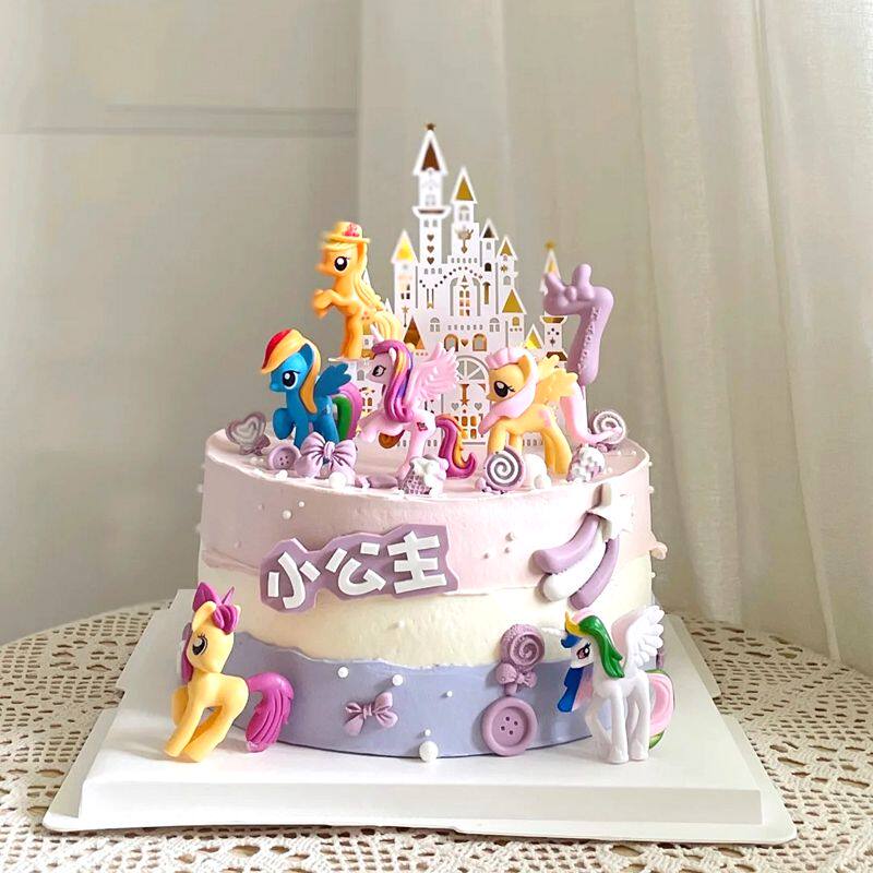 独角兽小马宝莉生日蛋糕装饰摆件