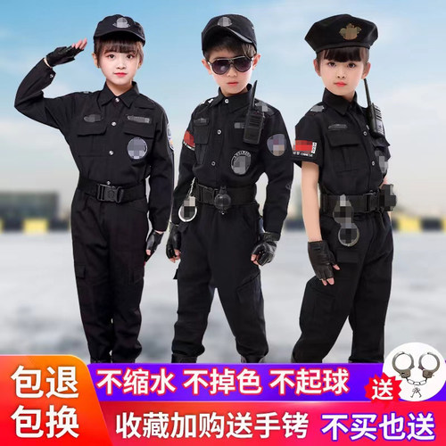 儿童小警察套装短袖，长袖