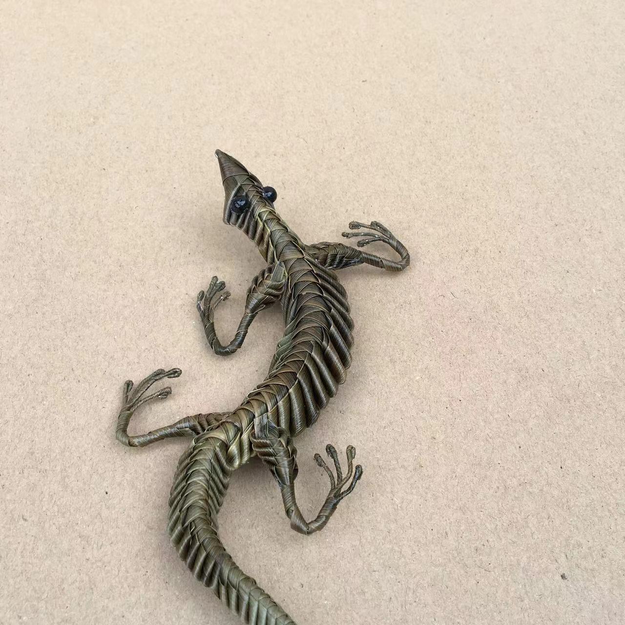 草编动物壁虎玩具道具摆件仿真