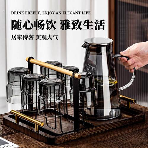 耐高温玻璃杯家用客厅茶具耐热冷水壶喝茶水杯罗格古典杯透明水杯