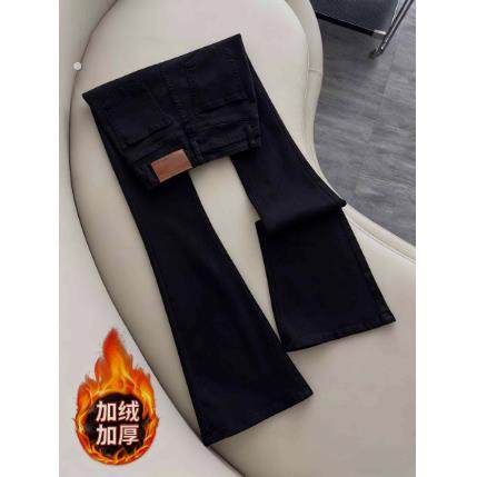韩版黑色弹力微喇牛仔裤女秋冬季大码胖mm加绒加厚高腰显瘦喇叭裤,女装/女士精品,牛仔裤,淘宝优惠券,粉丝福利购,淘宝优惠卷