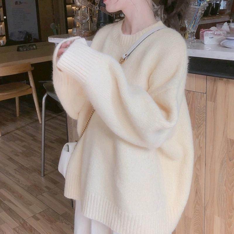 2025秋冬新款马海毛软糯毛衣女慵懒风宽松加厚小个子内搭针织衫,女装/女士精品,毛衣,淘宝优惠券,粉丝福利购,淘宝优惠卷