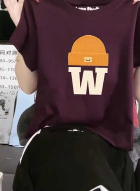 新款正肩纯棉短袖t恤女士时尚休闲洋气乌梅紫色2025内搭夏季薄款