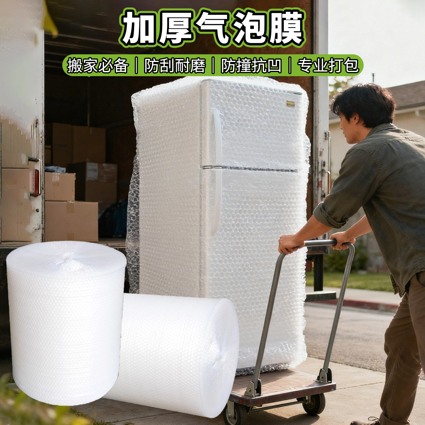 气泡膜打包搬家快递防震泡沫纸气泡垫卷装防撞气泡袋家具防裂加厚