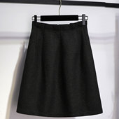 小香风半身裙女秋冬中裙高腰A字裙百搭显瘦花苞裙巨好看冬裙