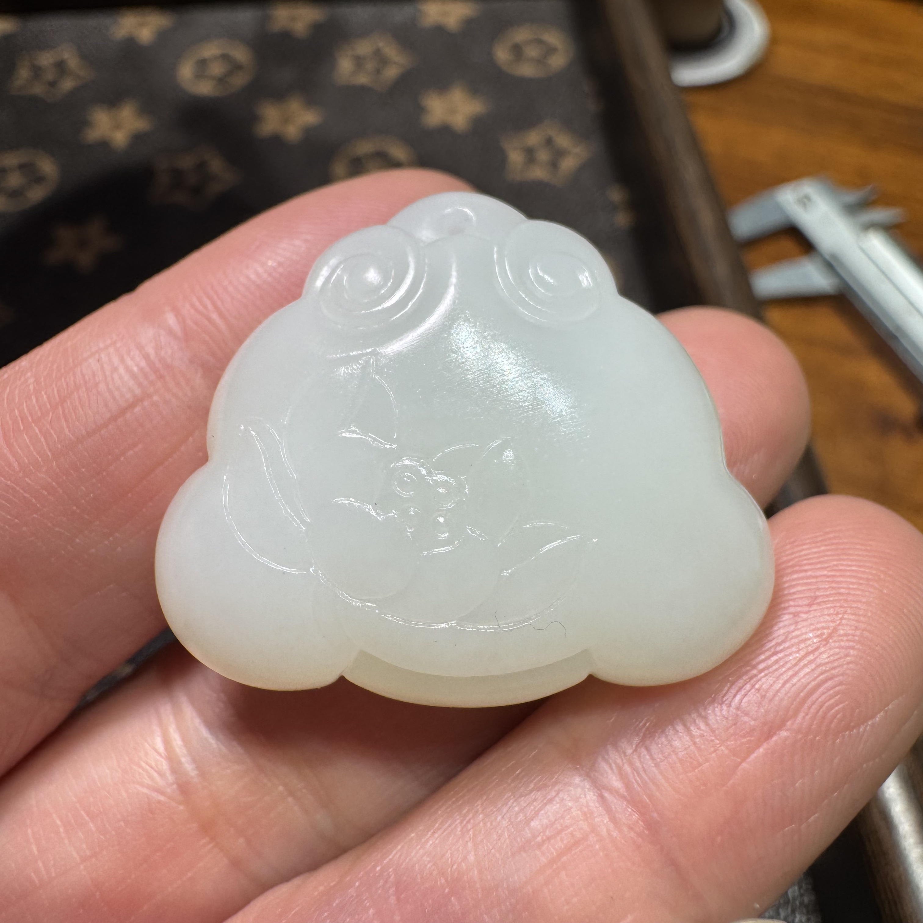 花开富贵宝宝锁平安锁挂件和田玉籽料名家工 圆润饱满 工艺精湛