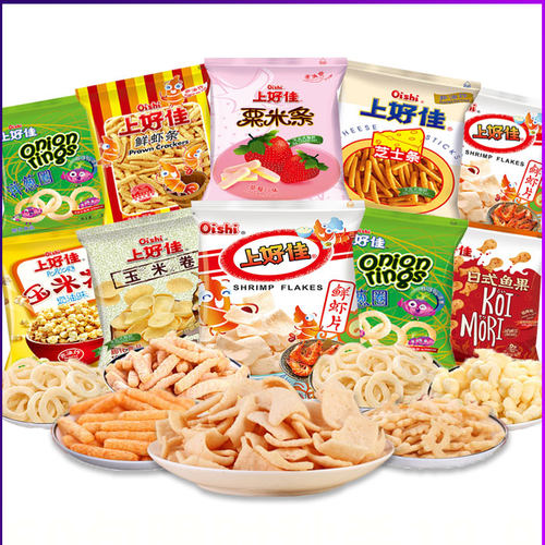 上好佳休闲零食大礼包鲜虾片