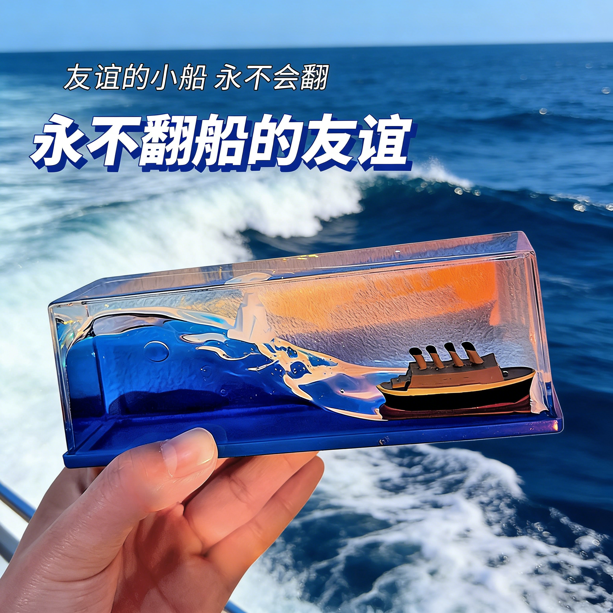 生日礼物乘风破浪友谊小船永不翻漂流瓶帆船摆件男生女朋友毕业季