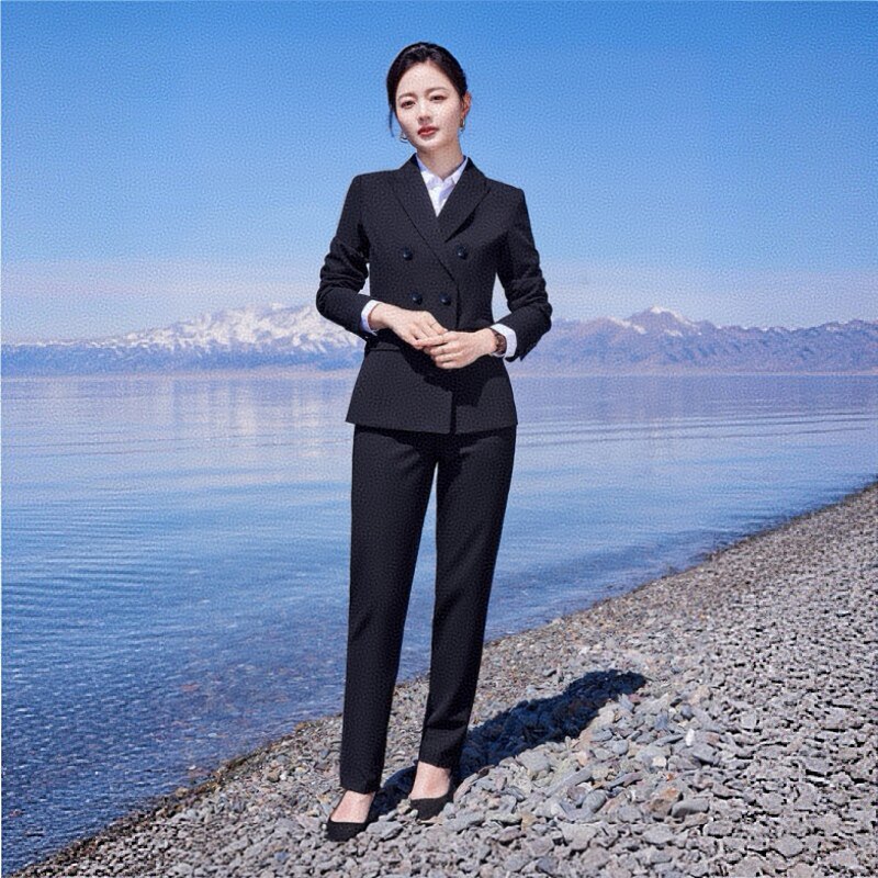 女款双排扣西服商务休闲正装