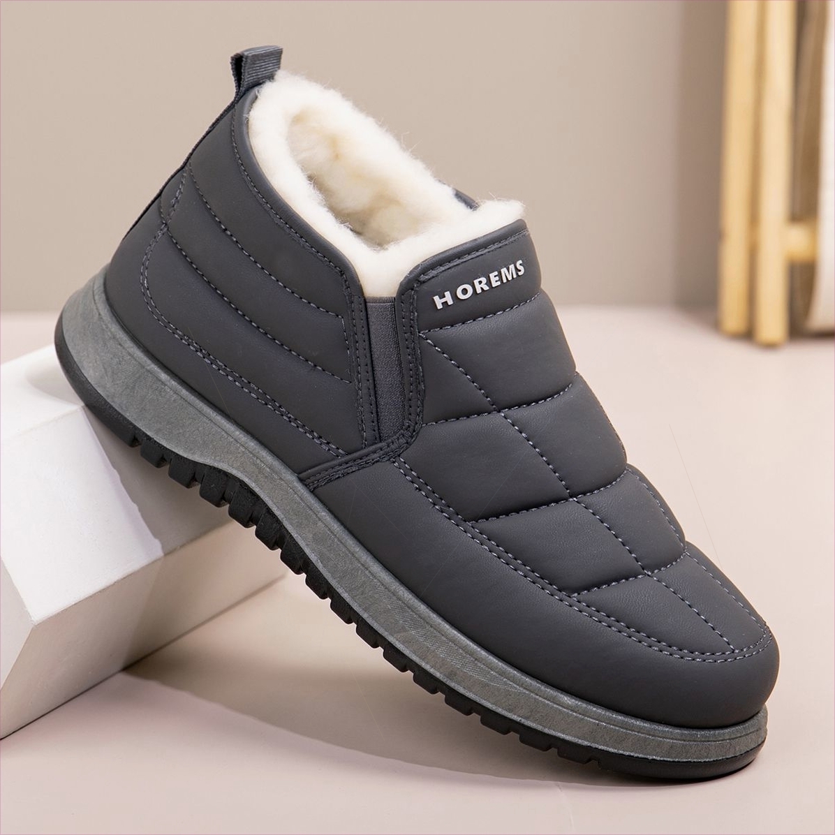 回力1927冬季男士羊毛靴马丁靴加绒加厚保暖防滑耐磨鞋底舒适男靴