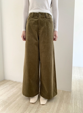 FN爱与南希2025秋冬美式复古百搭高腰棉质直筒灯芯绒休闲裤02945