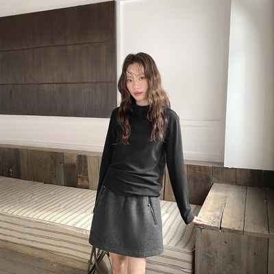 冬季连帽加厚百搭保暖休闲打底衫