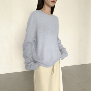 FN爱与南希2025秋冬韩系慵懒亲肤百搭氛围感圆领羊毛毛衣女03004