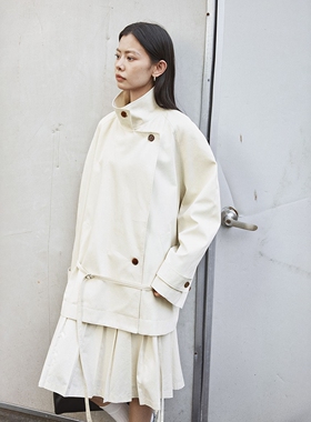 FN爱与南希2025秋季通勤天丝棉翻领百搭都市宽松短款风衣女02607