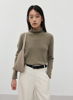 FN爱与南希2025冬季高领小卷边软糯亲肤百搭羊毛套头毛衣女03188