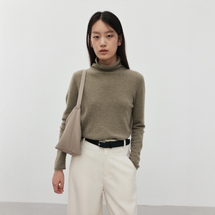 FN爱与南希2025冬季高领小卷边软糯亲肤百搭羊毛套头毛衣女03188