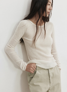 FN爱与南希2025秋季纯色简约通勤圆领修身百搭羊毛针织衫女02674